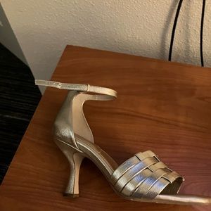 Gold Franco sarto Sandler heels